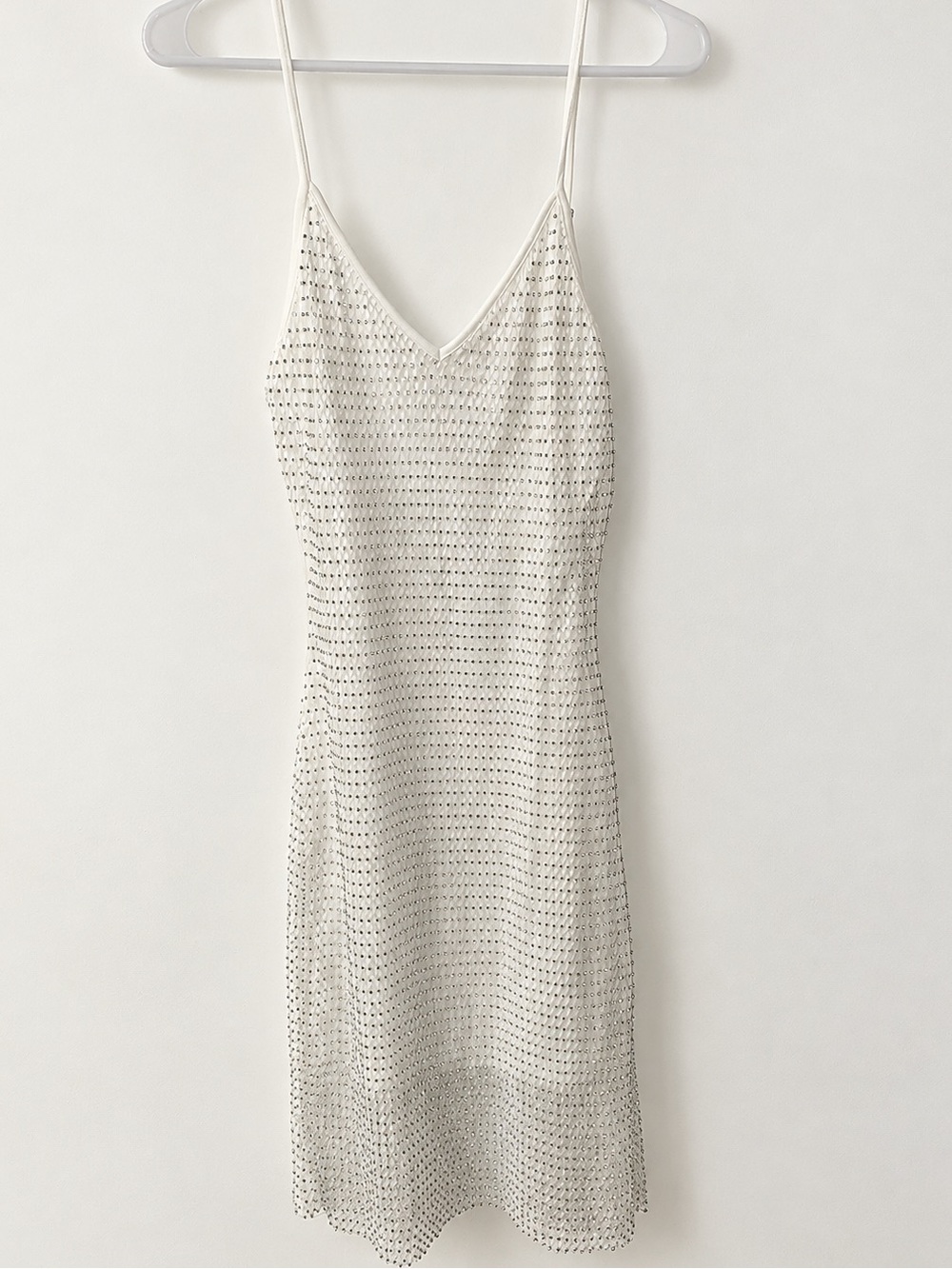 NWT Windsor Sheer Mesh Rhinestone Dress - White
